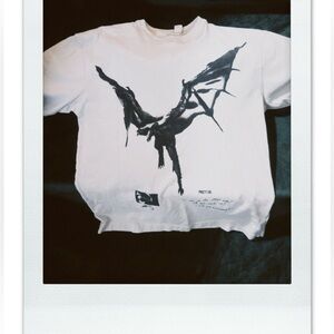 Posty Co. T-Shirt Mens Small Vulture Beige Ivory Short Sleeve H&M Post Malone